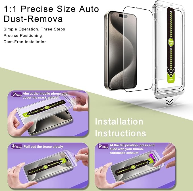 SY SHANGYAN [2-Pack Ultra HD Clear Screen Protector for iPhone 15 Pro - image 3