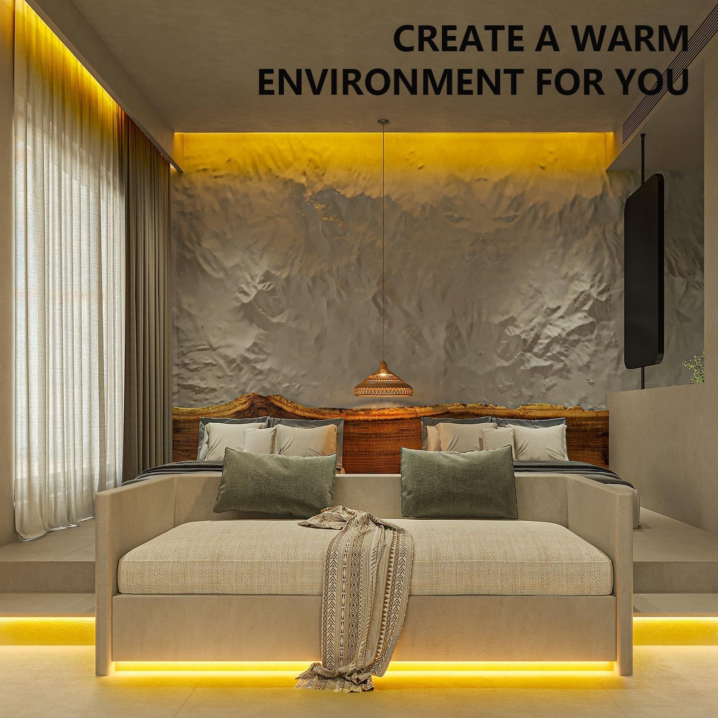 ollrieu 10ft Warm White LED Strip Lights,12V Dimmable Tape Lighting - image 4