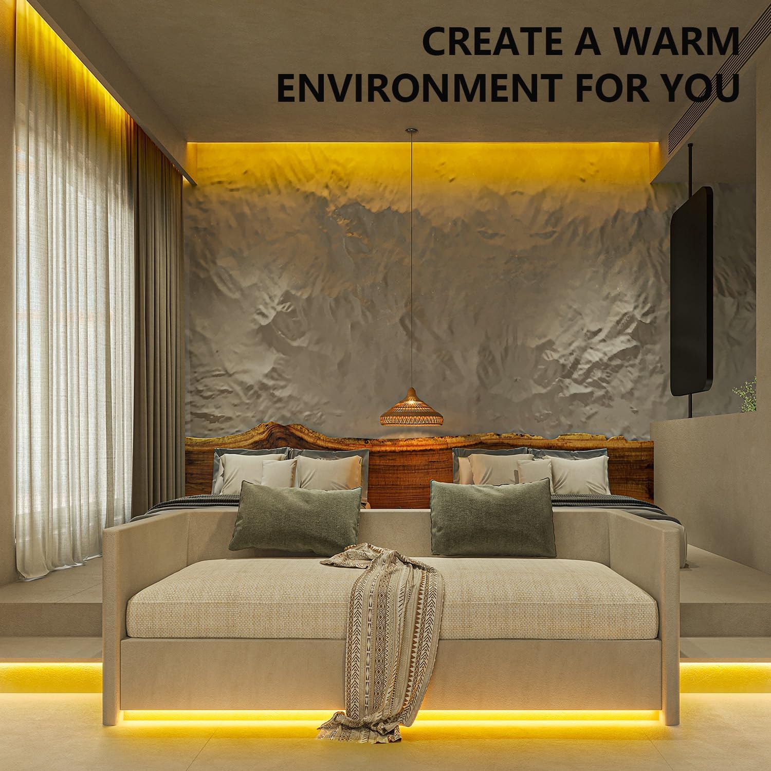 ollrieu 10ft Warm White LED Strip Lights,12V Dimmable Tape Lighting - image 4