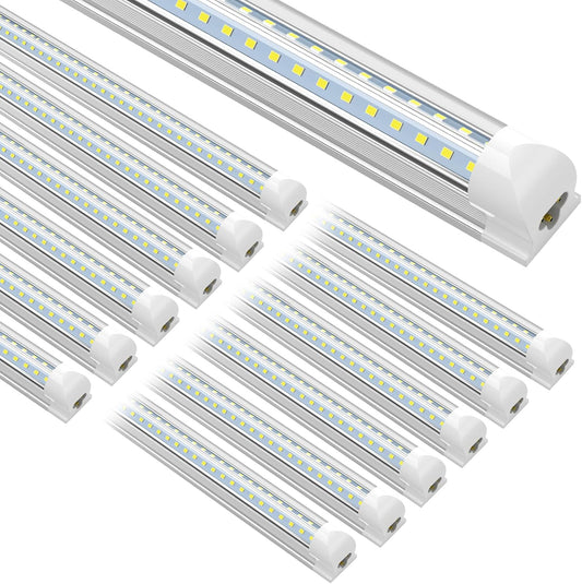 (12-Pack) LED Shop Light 6FT, 60W High Output 8000LM, 6000K Daylight, V-Shaped Linkable LED Light Fixture for Utility Shop, T8 Integrated Shop Light for Garage, Basement, Warehouse, ETL Listed