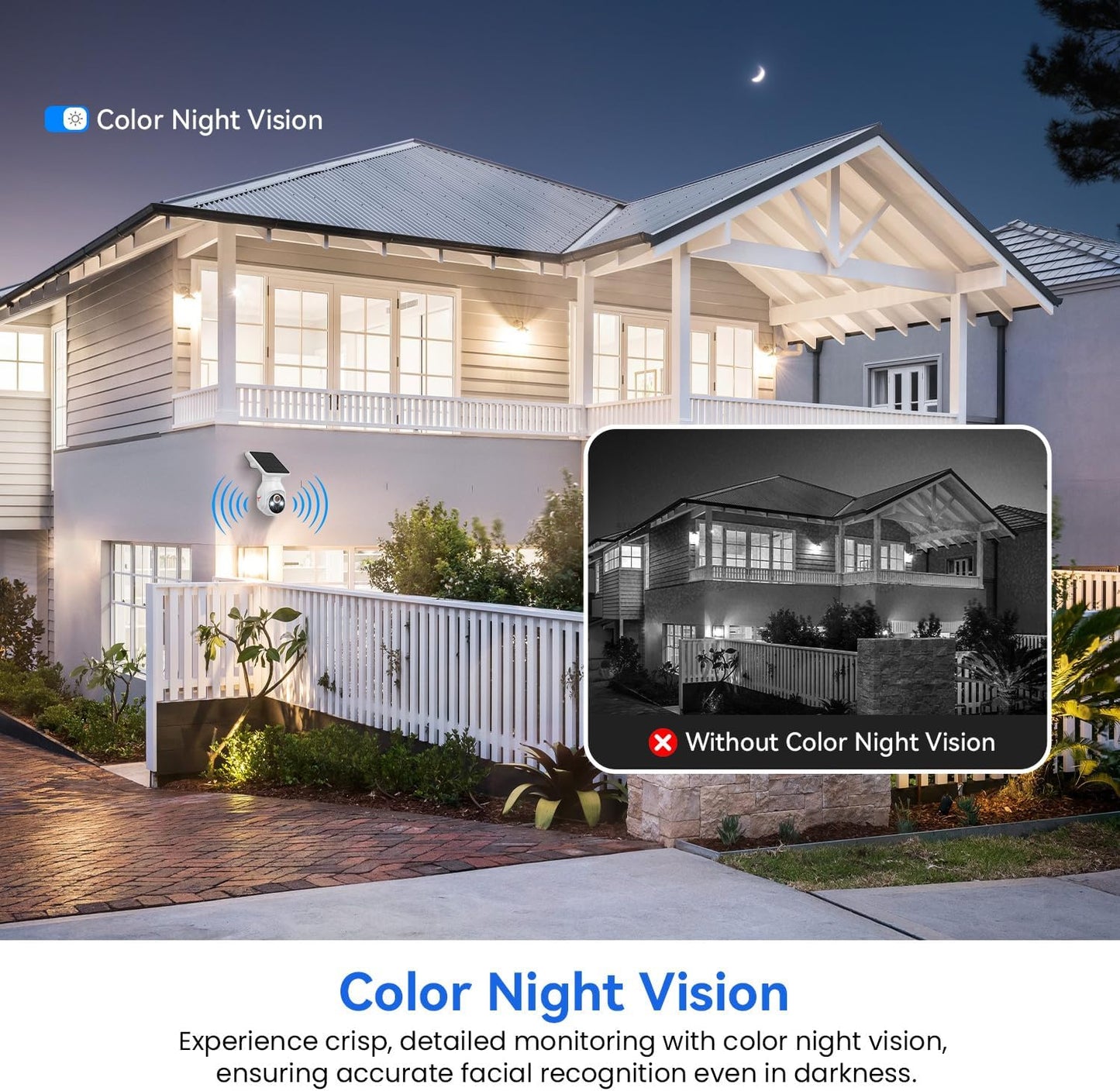 PyreQuad 1080p WiFi Outdoor Security Camera with Solar Panel, Battery - image 4