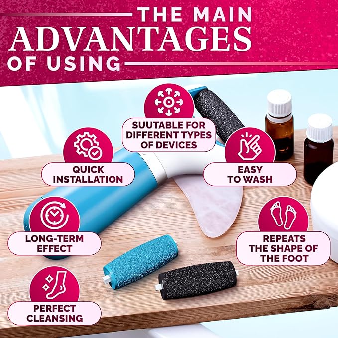 AZZORI 11 Pcs Replacement Rollers for Electric Foot Callus Remover - image 4