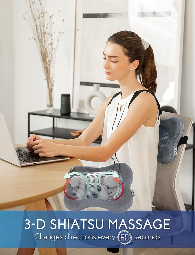 Zyllion Shiatsu Back and Neck Massager with Heat - Everyday Use - image 2