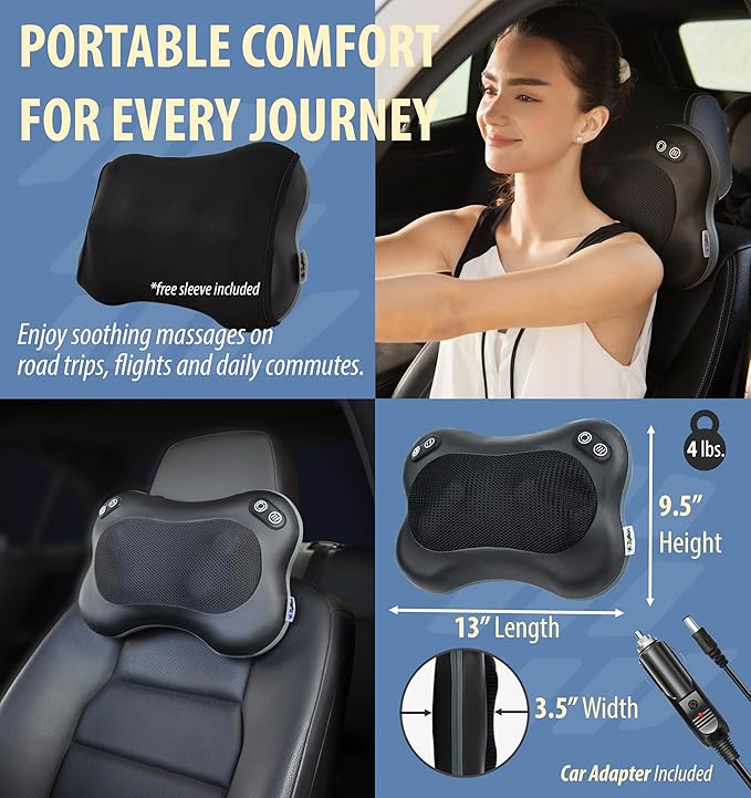 Zyllion Shiatsu Back and Neck Massager with Heat - Everyday Use - image 4