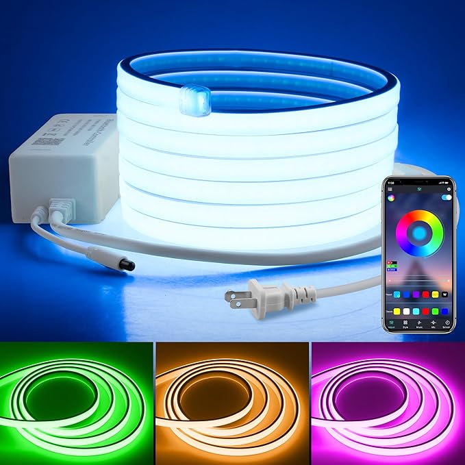 Samsion 110V Bluetooth RGB COB LED Strip Light 10FT Multicolor - image 1