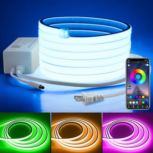 Samsion 110V Bluetooth RGB COB LED Strip Light 10FT Multicolor - image 1
