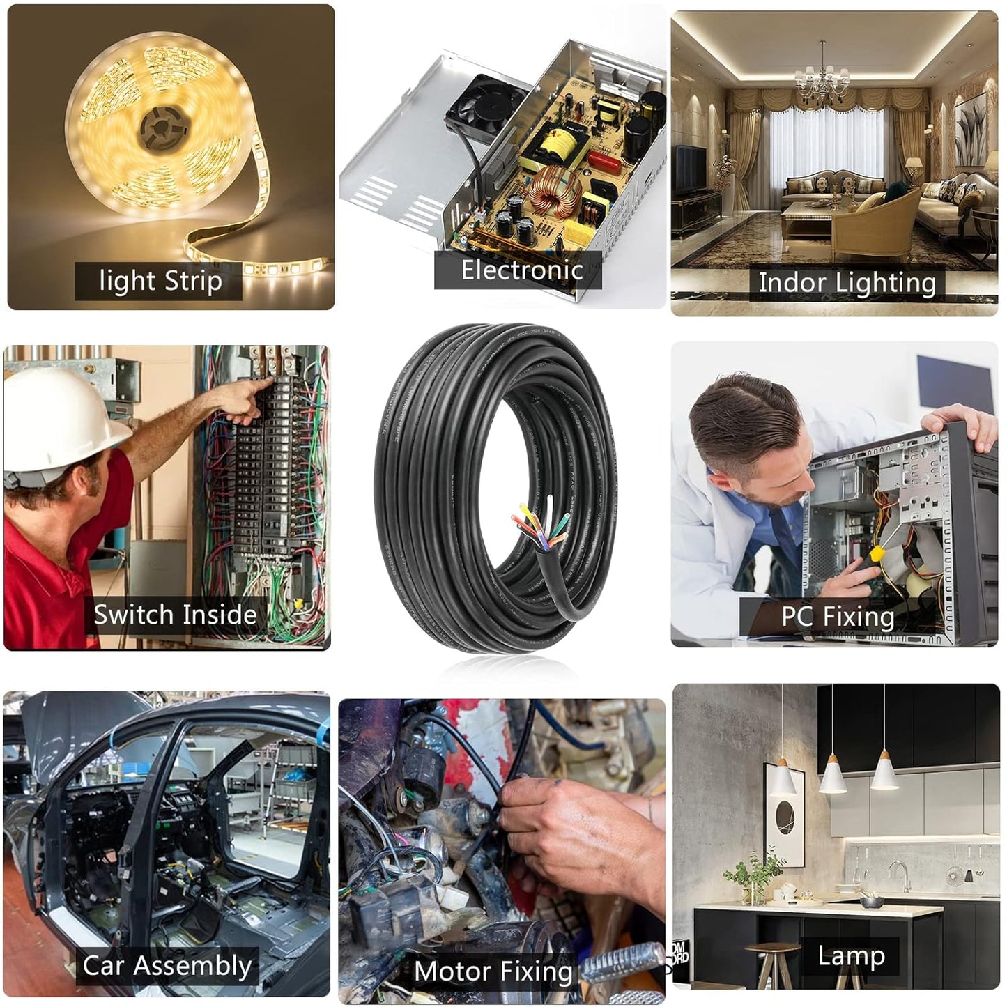 LEDLampsWorld 100FT 18 Gauge 8 Conductor Electrical Wire - Easy to Use - image 7