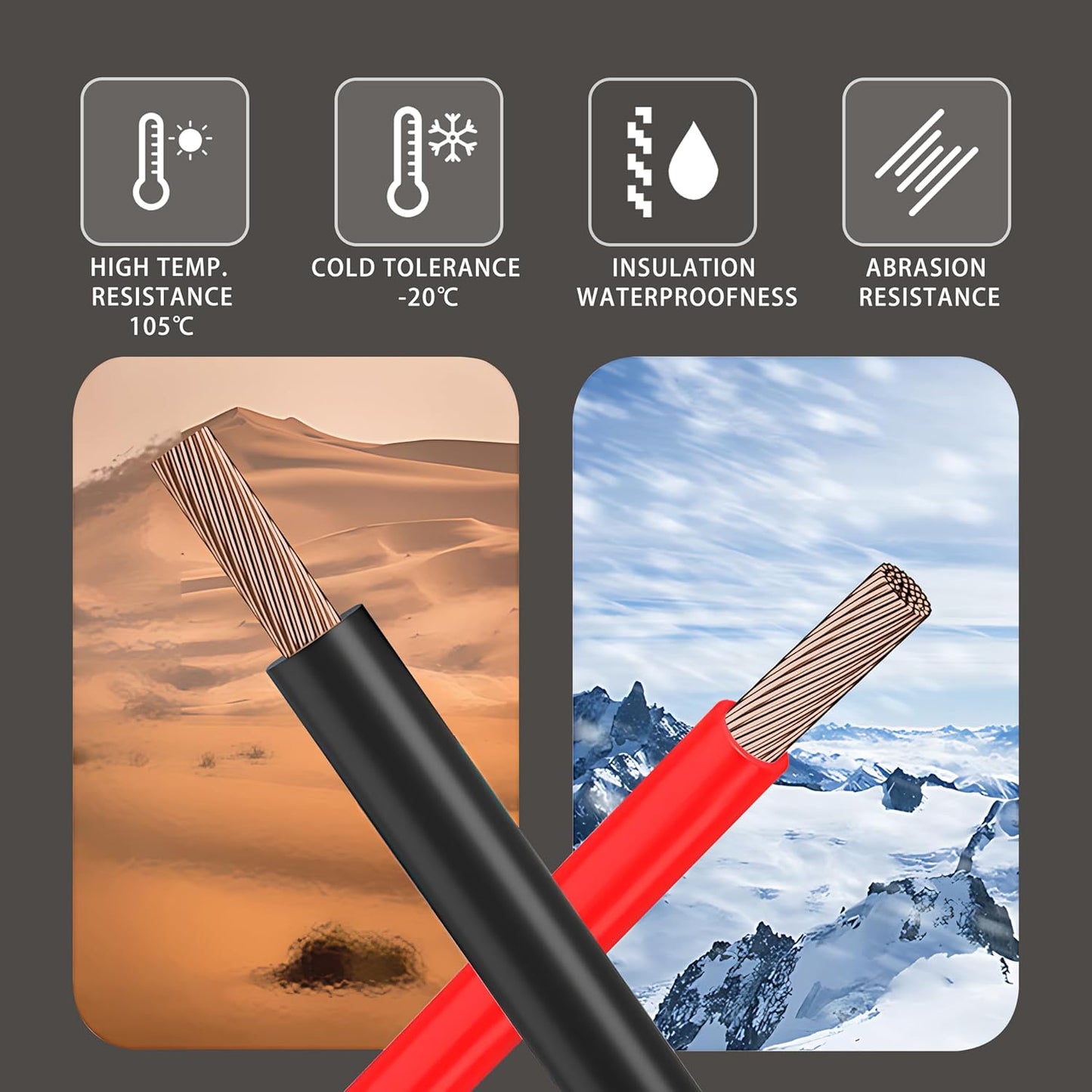 10 Gauge Flexible Electrical Wire 10FT Black and 10FT Red Extension Cable 10AWG Stranded Oxygen Free Copper Wire for Automotive Solar Panel led Lamps Strip Lighting Marine Boat Battery(10/2-10FT)