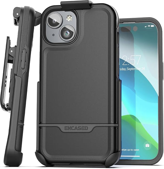 ENCASED Protective Belt Case Designed for iPhone 15 with Holster Clip - image 1