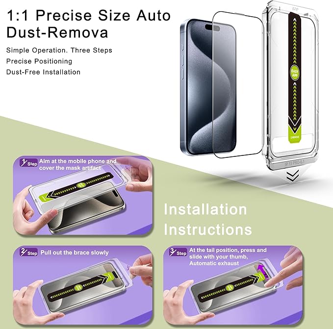 SY SHANGYAN [2-Pack Ultra HD Clear Screen Protector for iPhone 15 Pro - image 3