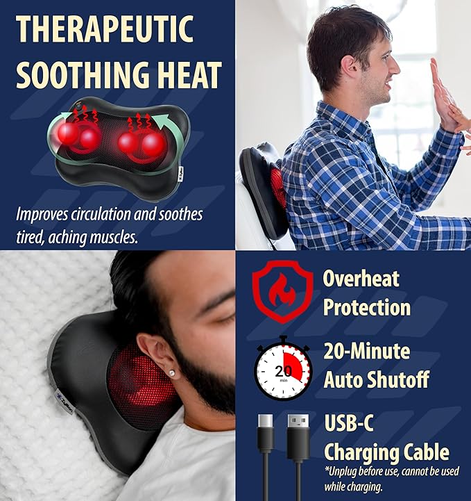 Zyllion Shiatsu Back and Neck Massager with Heat - Everyday Use - image 6