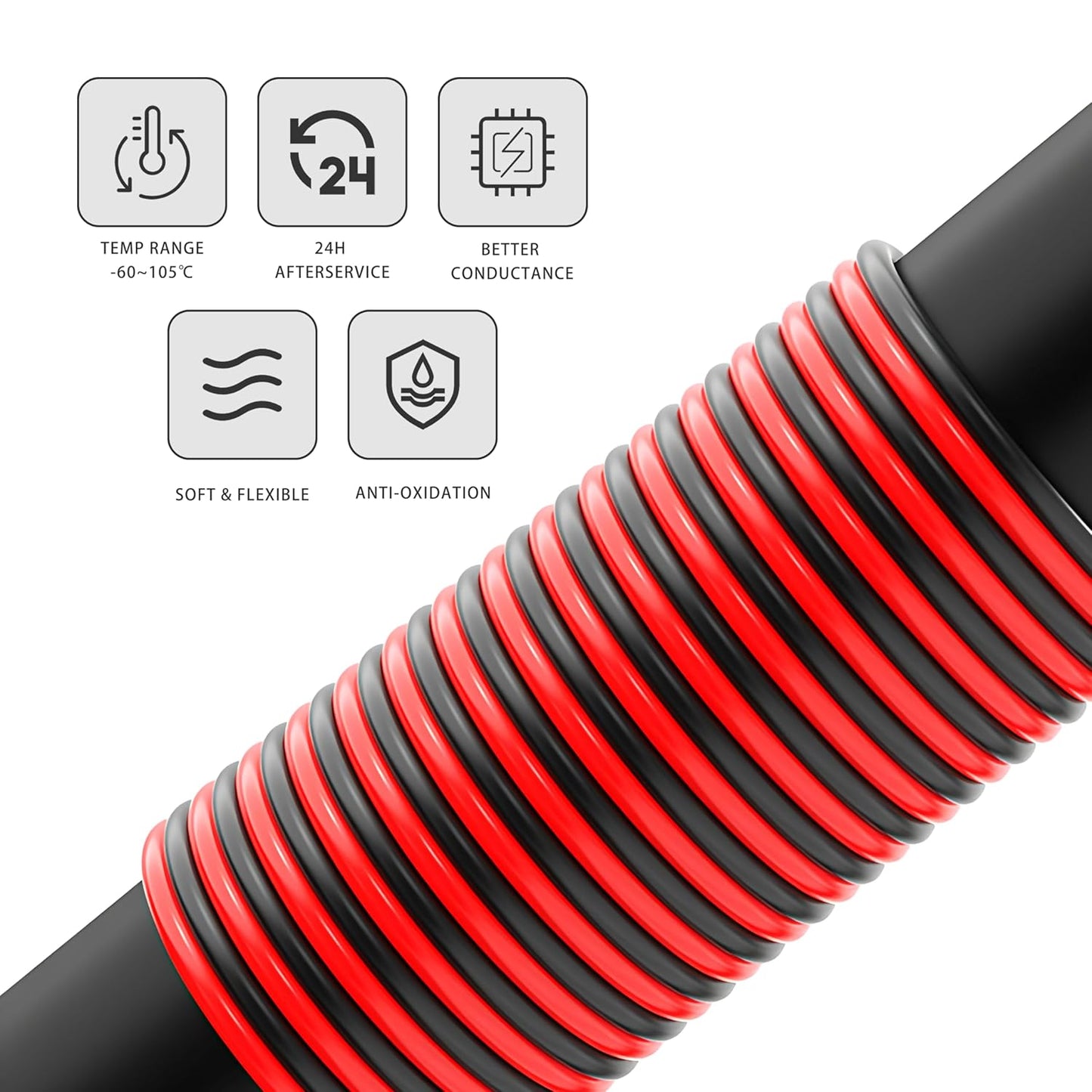 12 Gauge 2 Conductor Flexible Parallel Electrical Wire 10ft Red Black Low Voltage PVC Cord 12/2 AWG Stranded Oxygen Free Copper Cable for Automotive Solar Panel Led Strip Lighting Marine Battery.