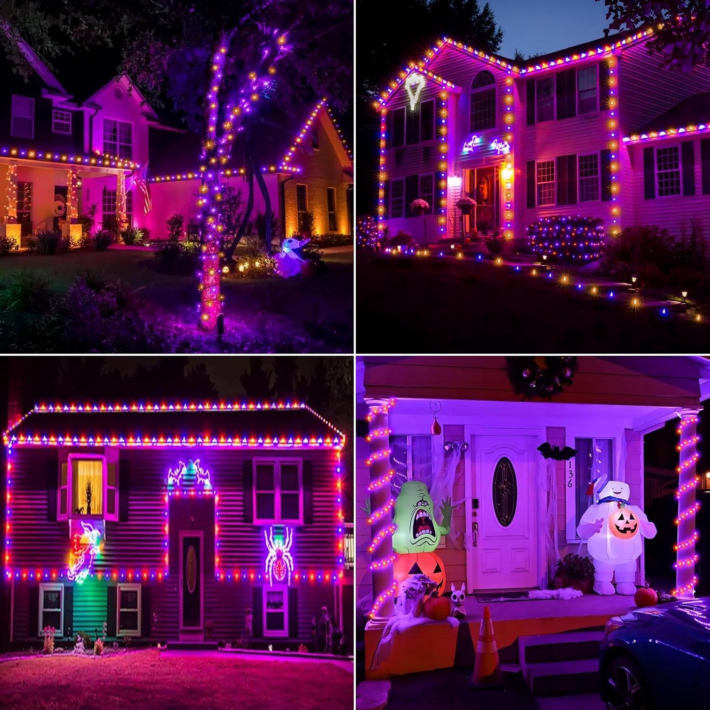 100ft LED Rope Lights Outdoor, 720 LED Connectable and Flexible Tube Lights with 8 Modes, Waterproof Indoor Outdoor LED Rope Lighting for Deck, Garden, Pool, Patio, Holloween Decor (Orange & Purple)