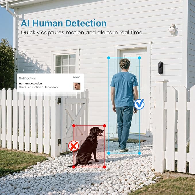 ModeJump 1080P Smart Wireless Video Doorbell Camera, Night Vision - image 4