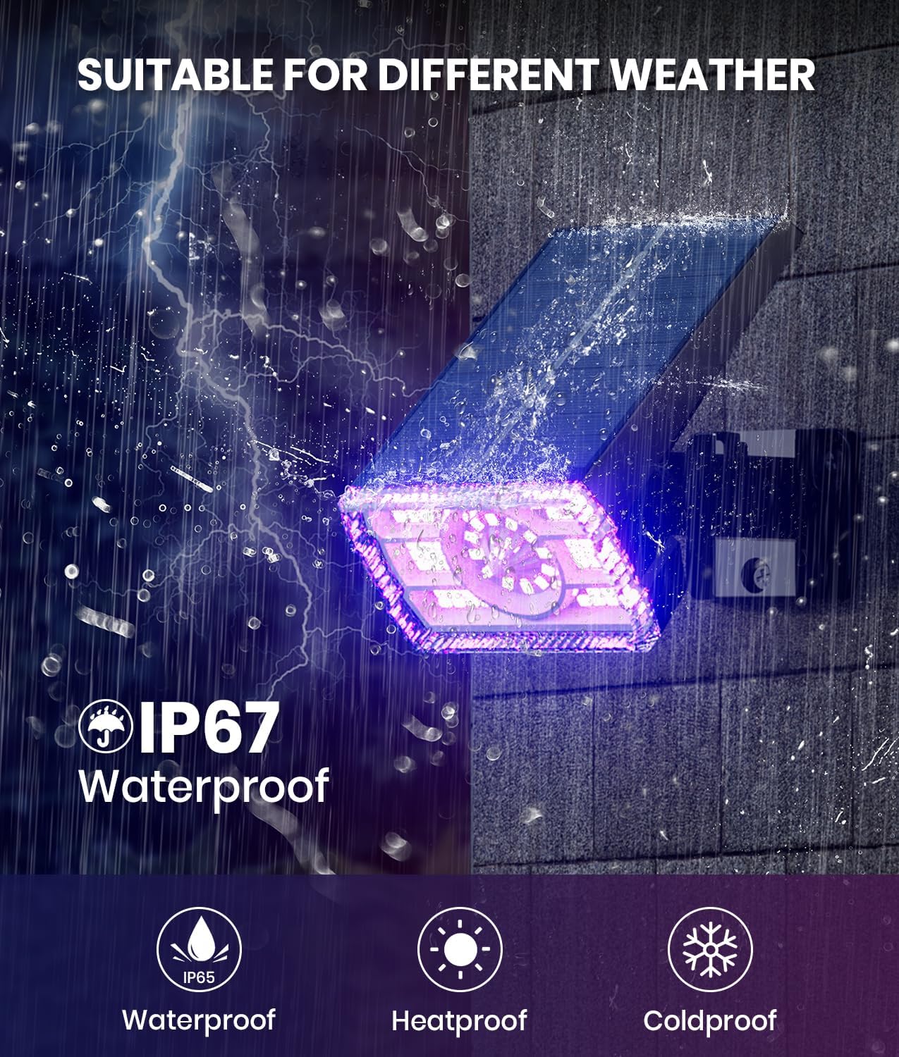 ALFIOT 1-Pack Solar Color Changing Lights Outdoor Waterproof,6 Dynamic - image 3