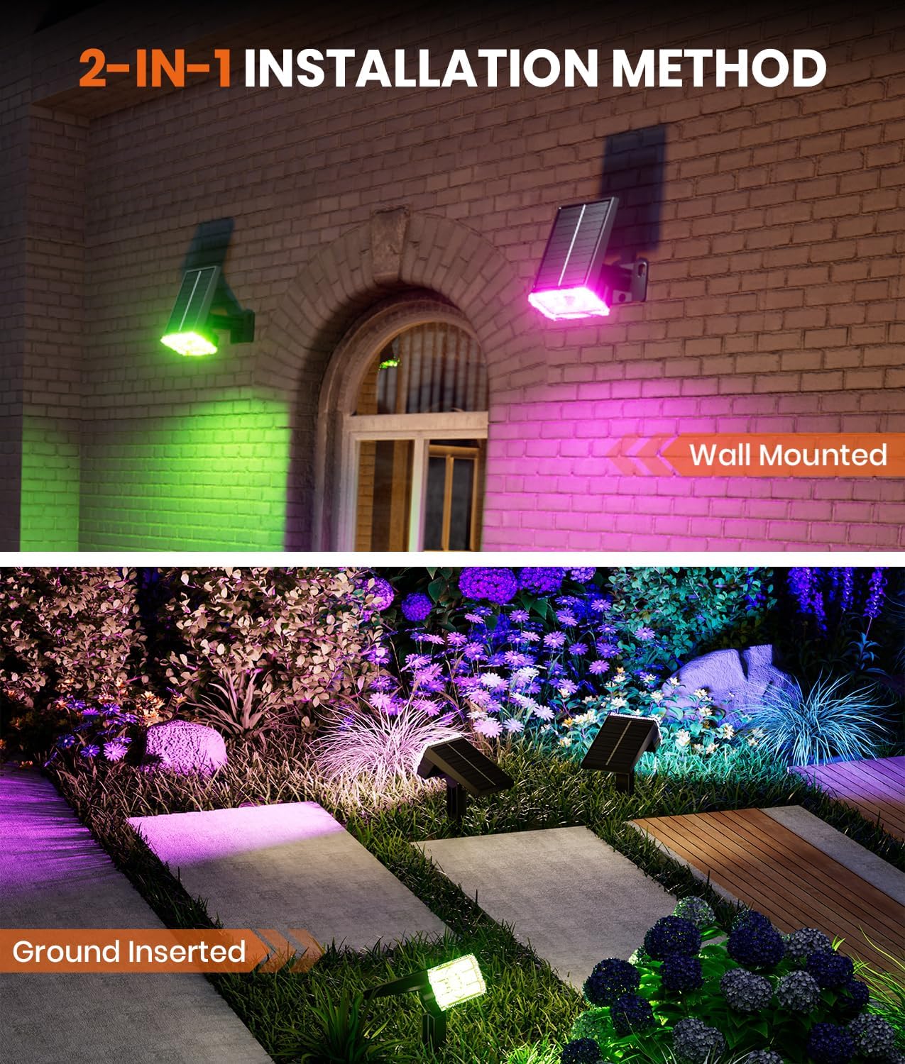 ALFIOT 1-Pack Solar Color Changing Lights Outdoor Waterproof,6 Dynamic - image 6