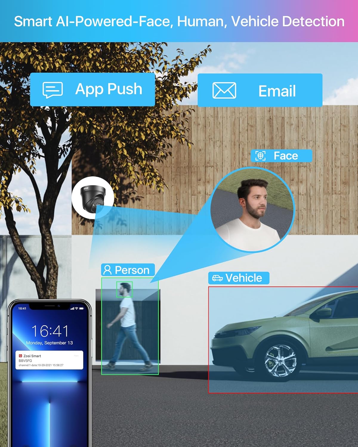 ZOSI 4K PoE Security Camera System with Spotlight,8 Ports 16CH 8MP NVR - image 3