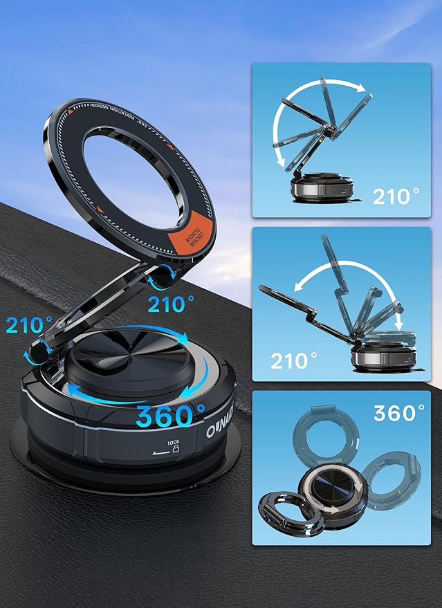 OUNAIDE Car Phone Holder for Magsafe Car Mount 360° Adjustable Vacuum - image 3