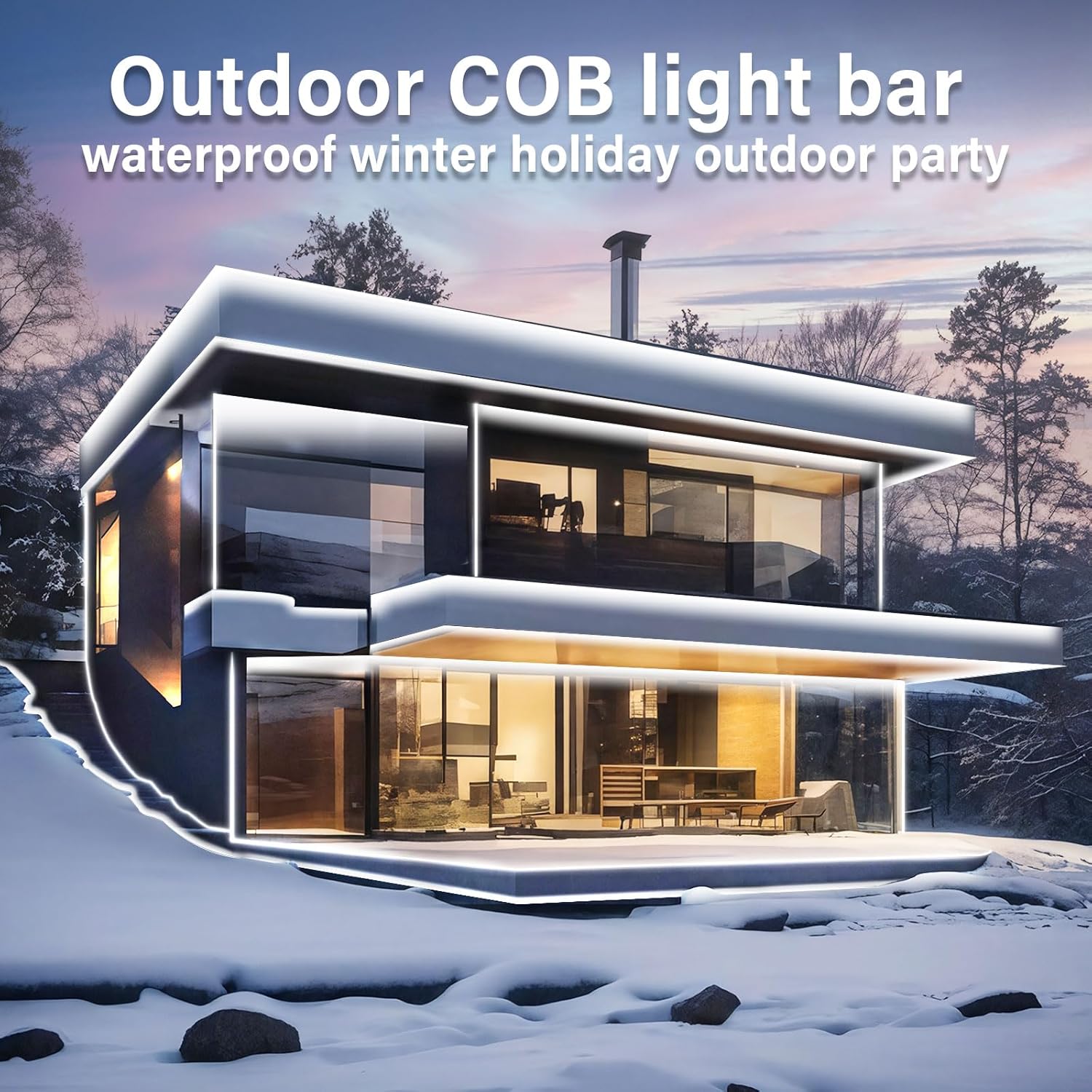 talkhigh 100ft COB Outdoor LED Strip Lights Waterproof,Dimmable 6500K - image 6