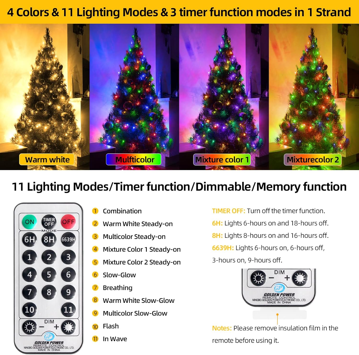 OUTYLTS 1000 LED 328ft 11 Modes with Timer Remote Christmas String - image 2