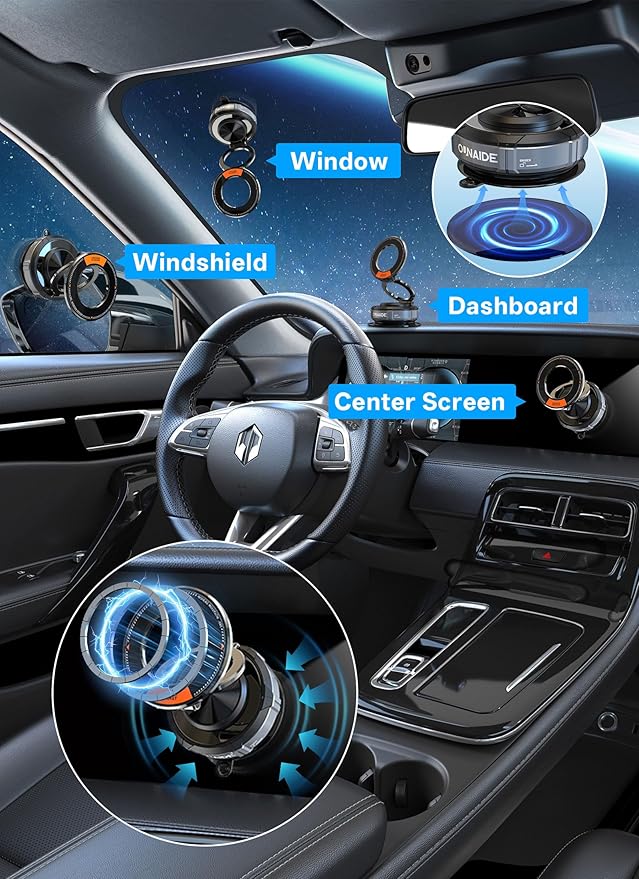OUNAIDE Car Phone Holder for Magsafe Car Mount 360° Adjustable Vacuum - image 2