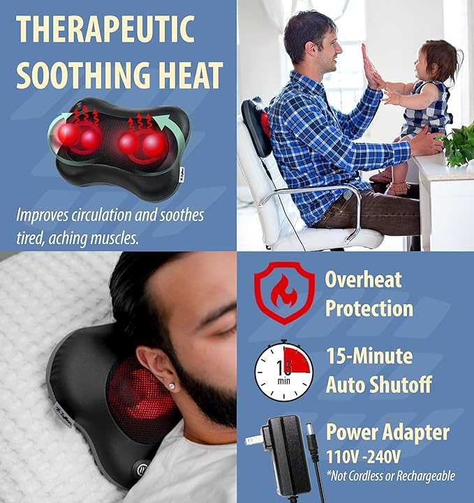 Zyllion Shiatsu Back and Neck Massager with Heat - Everyday Use - image 6