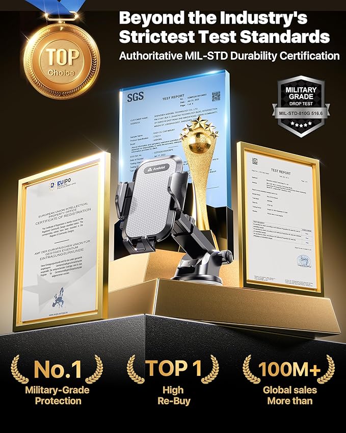 andobil Car Phone Holder Mount (Strong Suction&Bumpy Road Stable) - image 2