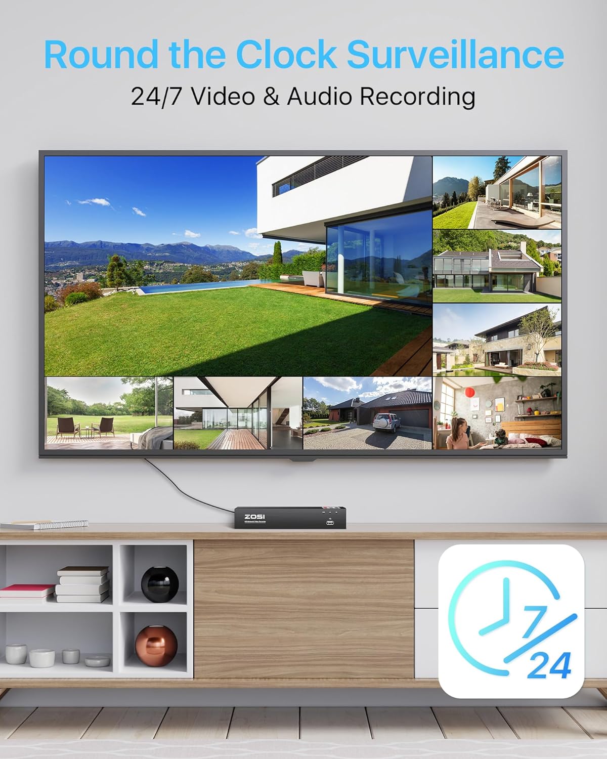 ZOSI 4K PoE Security Camera System with Spotlight,8 Ports 16CH 8MP NVR - image 7