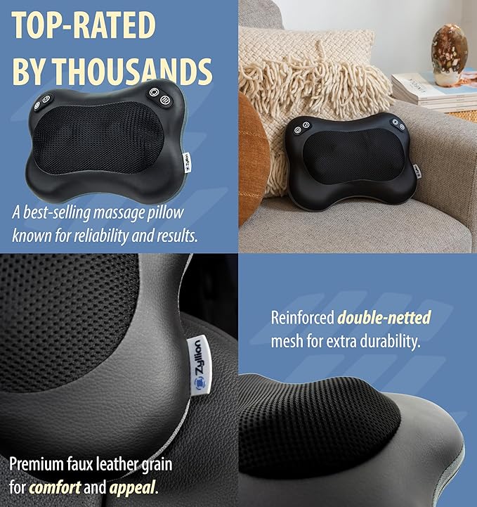 Zyllion Shiatsu Back and Neck Massager with Heat - Everyday Use - image 8