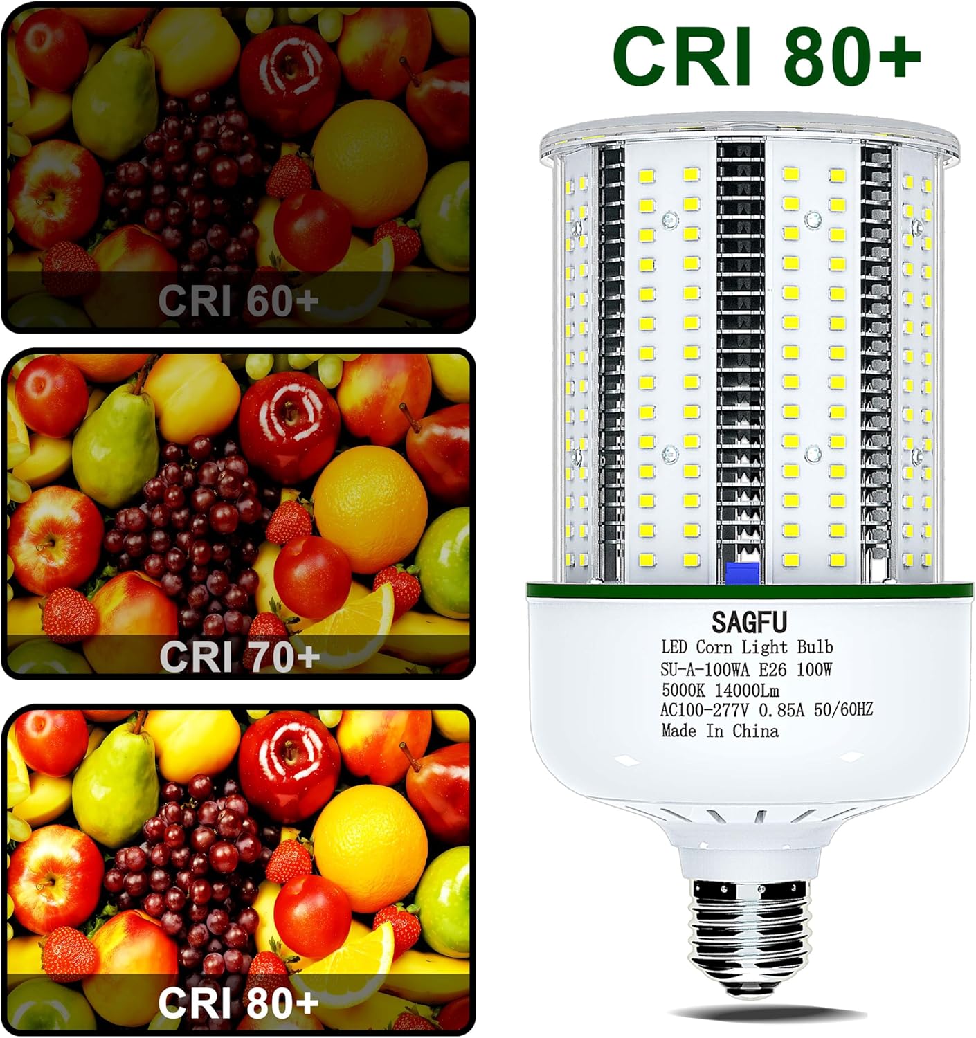 SAGFU 100W LED Corn COB Light Bulb,LED Corn Bulb 5000K Daylight - image 6