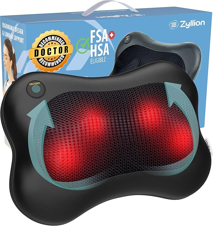 Zyllion Shiatsu Back and Neck Massager with Heat - Everyday Use - image 1