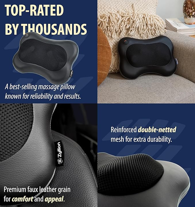 Zyllion Shiatsu Back and Neck Massager with Heat - Everyday Use - image 8
