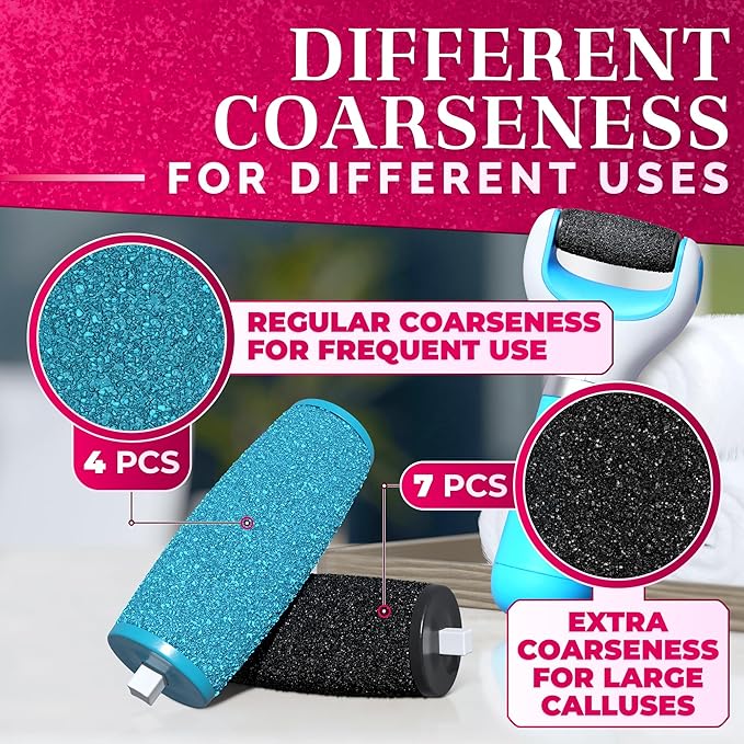 AZZORI 11 Pcs Replacement Rollers for Electric Foot Callus Remover - image 3