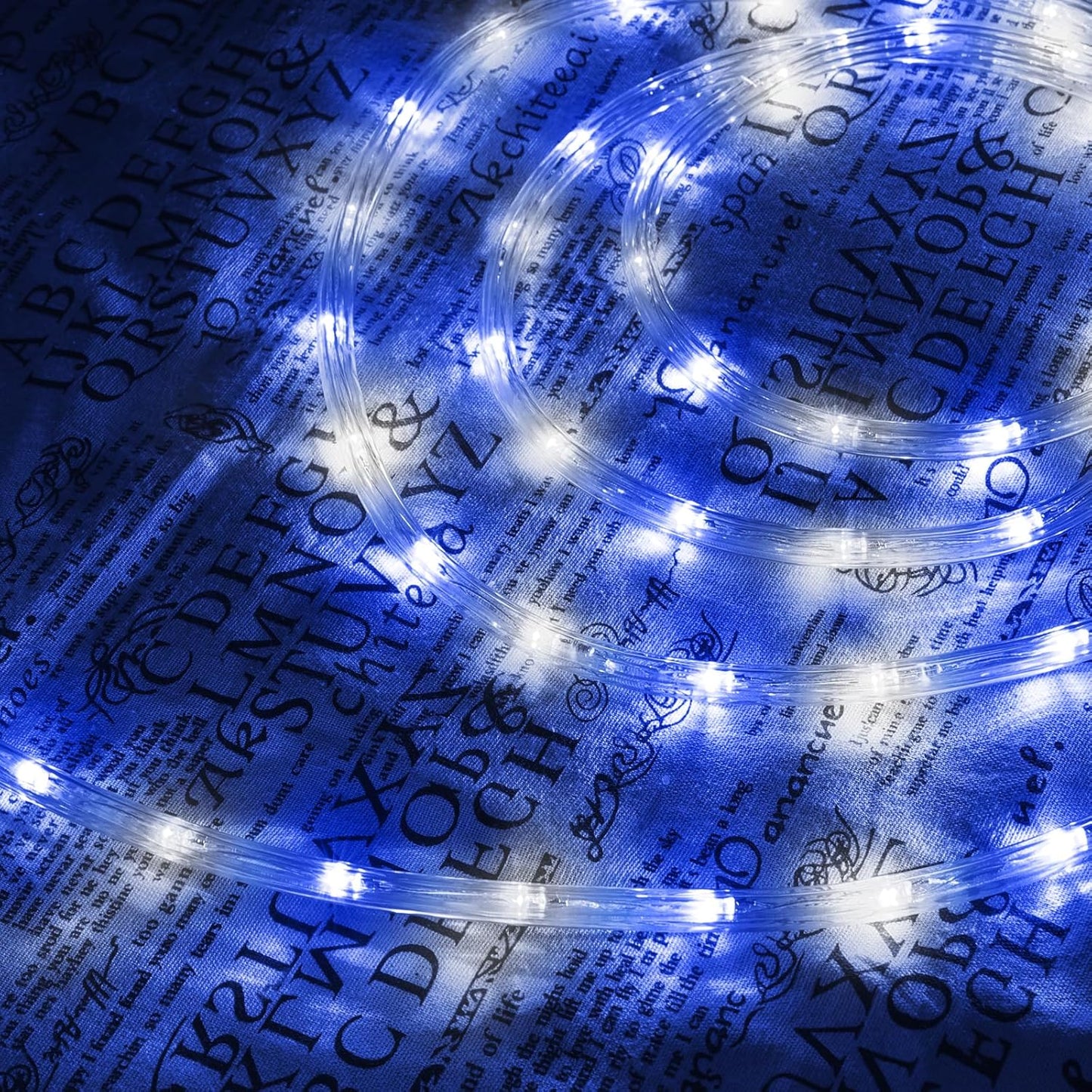 100ft LED Rope Lights Outdoor, 720 LED Connectable and Flexible Tube Lights with 8 Modes, Waterproof LED Rope Lighting for Garden Patio Bedroom Party Pool Indoor Outdoor Christmas Decor (White & Blue)